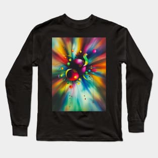 Baby Elephant - Colourful Vivid Abstract Art Long Sleeve T-Shirt